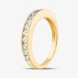 Silver Gold Plated Cubic Zirconia Half Eternity Ring S2077Y