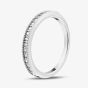 Sterling Silver Channel Set Cubic Zirconia Half Eternity Ring MR-1095