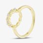 Gold Tone Plated & Blue Topaz Open Circle Ring MR-1056BT