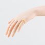Gold Tone Plated & Blue Topaz Open Circle Ring MR-1056BT