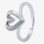 Silver Cubic Zirconia Open Heart Ring ZCR12430