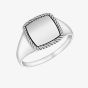 Silver Square Twist Edge Signet Ring 8.81.0469