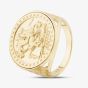 Silver Gold Plated St George Coin Ring S2007Y