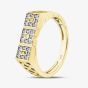 Silver Gold Plated Brilliant Cut Cubic Zirconia Dad Ring S2078Y