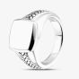 Rhodium Plated Sterling Silver Square Braided Signet Ring 8.81.0300