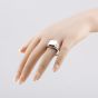 Rhodium Plated Sterling Silver Square Braided Signet Ring 8.81.0300