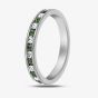 Sterling Silver Green and White Crystal Eternity Ring 8.80.0621