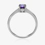 Silver February Oval 'Amethyst Purple' Cubic Zirconia Ring OJS0018R-CZ-AM