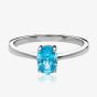 Silver March Oval 'Aquamarine Blue' Cubic Zirconia Ring OJS0018R-CZ-AQ