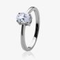 Silver April Oval 'Diamond White' Cubic Zirconia Ring OJS0018R-CZ-D