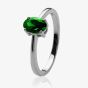Silver May Oval 'Emerald Green' Cubic Zirconia Ring OJS0018R-CZ-E