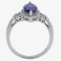 Silver Blue Marquise Cubic Zirconia Shoulders Ring BSR0011-CZ-T