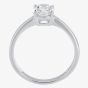 Silver Oval Four Claw Ring BSR0033-CZ