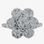 Silver Clear Flower Cubic Zirconia Cluster PJR0218-CZ-L