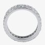 Silver Clear Rectangle Round Cubic Zirconia 3 Row Ring R7639-1-CZ