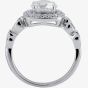 Silver Round Clear Cushion Cubic Zirconia Shoulders Ring R6880-CZ