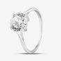 Sterling Silver & Clear Crystal Four Claw Solitaire Ring DPR5106SIL