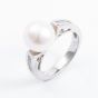 Sterling Silver 11mm Fresh Water Pearl Cubic Zirconia Ring ROW70009FW K