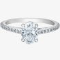 Platinum Lab Grown 1.24ct Oval Diamond Shoulder Set Solitaire Ring 31155/120