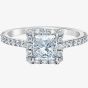 Platinum Lab Grown 1.36ct Princess-Cut Diamond Halo Ring 31162/135
