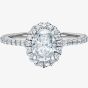Platinum Lab Grown 1.42ct Oval Diamond Halo Ring 31163/135