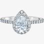 Platinum Lab Grown 1.38ct Pear Diamond Halo Ring 31164/135
