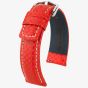 HIRSCH CARBON Long Embossed Red Leather Watch Strap 025 92 0 20-2
