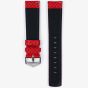 HIRSCH CARBON Long Embossed Red Leather Watch Strap 025 92 0 20-2