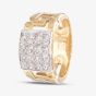 9ct Yellow Gold Cubic Zirconia Curb Chain Shoulder Ring 11270