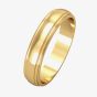 9ct 4mm D-Shape 1 Line Edge Wedding Ring ST-R427D
