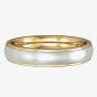 9ct Gold Two Colour 4mm Satin Court Ring R44E081