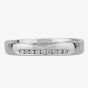 9ct White Gold 3.4mm Off-set Diamond Dipped Wedding Ring 8607/9W/DQ10