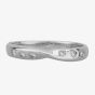 9ct White Gold 3mm Gypsy-set Diamond Twisted Wedding Ring 7707W/9W/DHSI