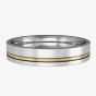 9ct Gold Two Colour 4mm Flat Court Ring R44E032