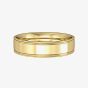 9ct Gold 5mm Flat 2 Line Court Shaped Wedding Ring R442D