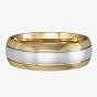 9ct Gold 2 Colour 6mm Satin Court Ring R26E071