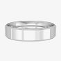 9ct White Gold 5mm Flat Court Bevelled Wedding Ring ST-R542B