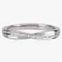  Platinum Diamond Crossover Band Ring WS104 0.13CT
