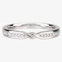  Platinum Diamond Double Crossover Band Ring WS91 0.07CT