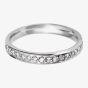 18ct White Gold 3mm Full Grain Set Diamond Court Wedding Ring WG11/3R150 18W HSI