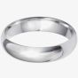 9ct White Gold 5mm D-Shape Wedding Ring BD5.0 9W