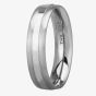 Palladium 5.0mm Court Satin and Polished Wedding Ring BFC5.0/F25 PALL