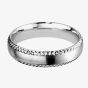 Palladium 6mm Court Brushed Scalloped Edge Ring BC6.0/F61 PALL