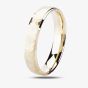 9ct Yellow Gold 5mm Hammered Center Wedding Ring BC5.0/F83 9Y