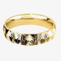 9ct Yellow Gold 6.0mm Court Scalloped Wedding Ring BC6.0/F73 9Y