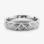 9ct White Gold 5.0mm Court Etched and Brushed Wedding Ring BC5.0/F49 9W