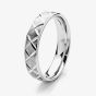 9ct White Gold 5.0mm Court Etched and Brushed Wedding Ring BC5.0/F49 9W