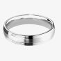 9ct White Gold 6mm Court Brushed and Triple Line Edged Ring BC6.0/F48 9W
