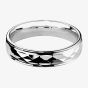 9ct White Gold 6mm Geometric Wedding Ring BC6.0/F66 9W
