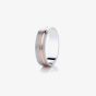 Silver & 9ct Rose Gold 5mm Lined Wedding Ring 5GME-ARG-9R-12.5M U